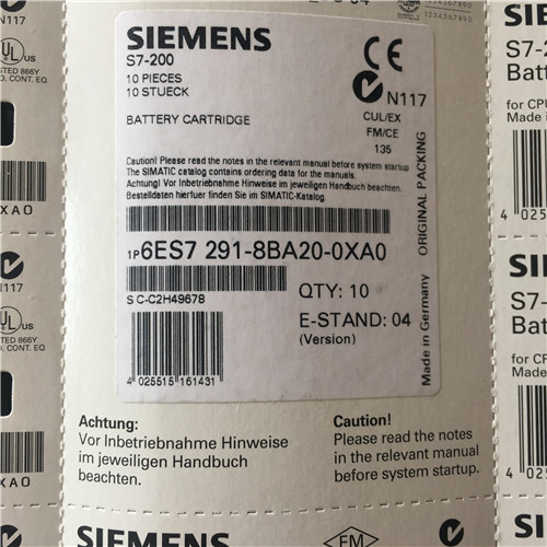 Siemens 6es7291-8BA20-0XA0 Simatic S7-200, módulo de bateria BC 291 para buffer de longo prazo de dados